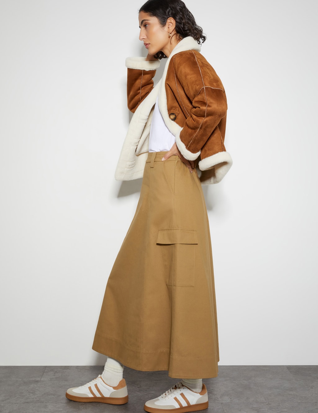 Pure Cotton Midi Utility Skirt 5 of 6