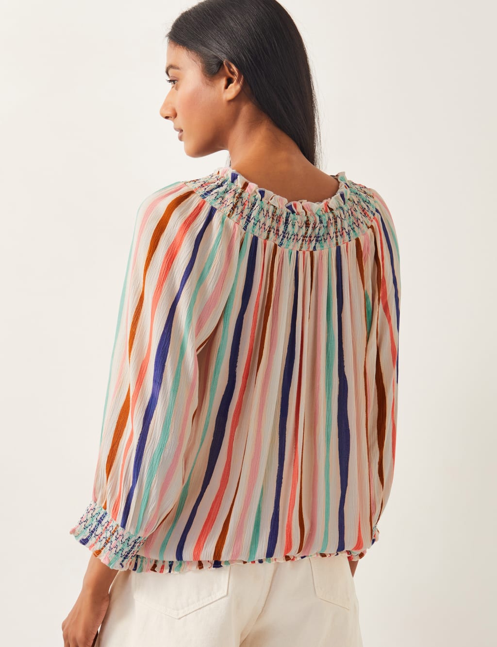 Striped Tie Neck Top 4 of 4