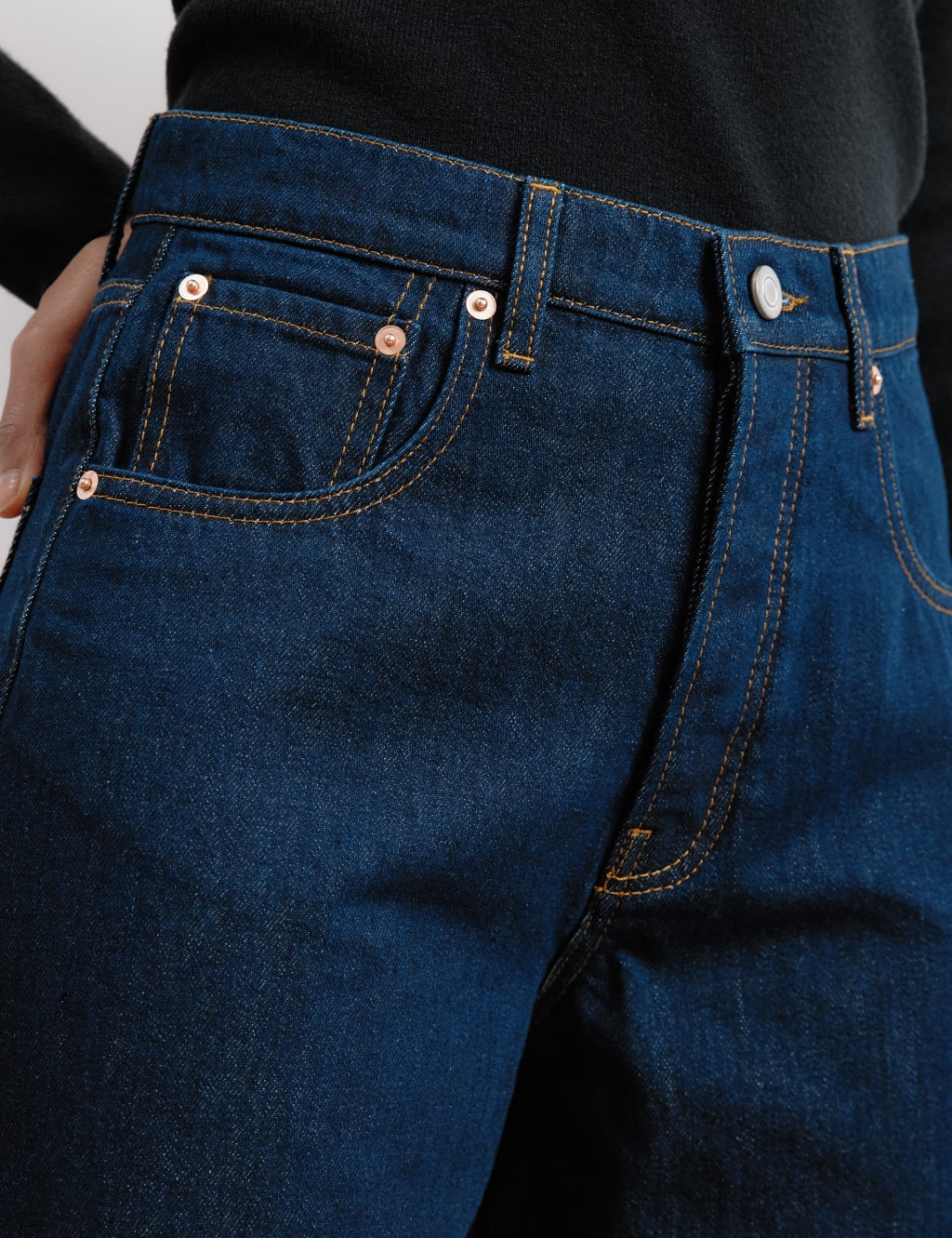 High Waisted Wide Leg Turn Up Jeans 4 of 4