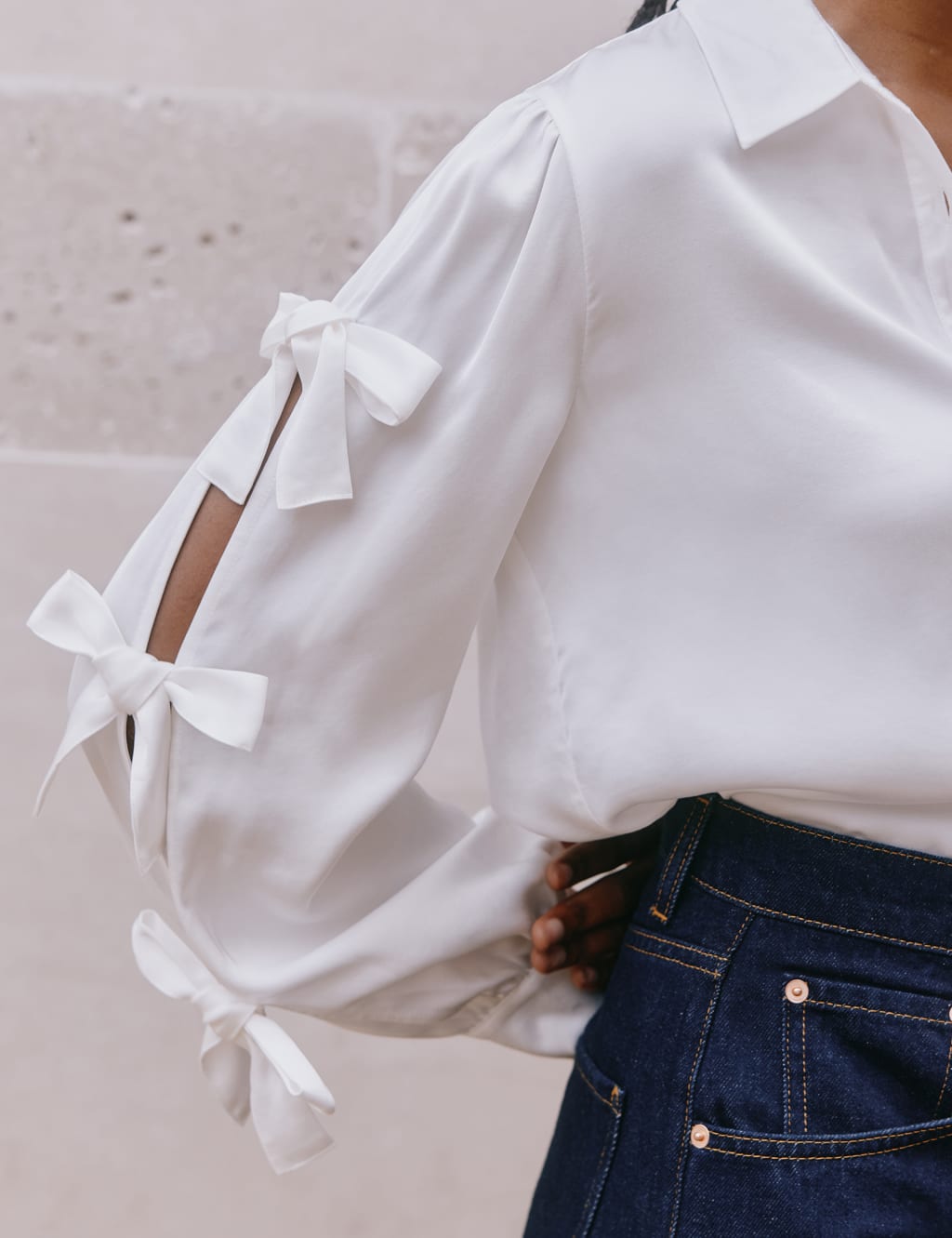 Collared Bow Detail Blouse 4 of 4