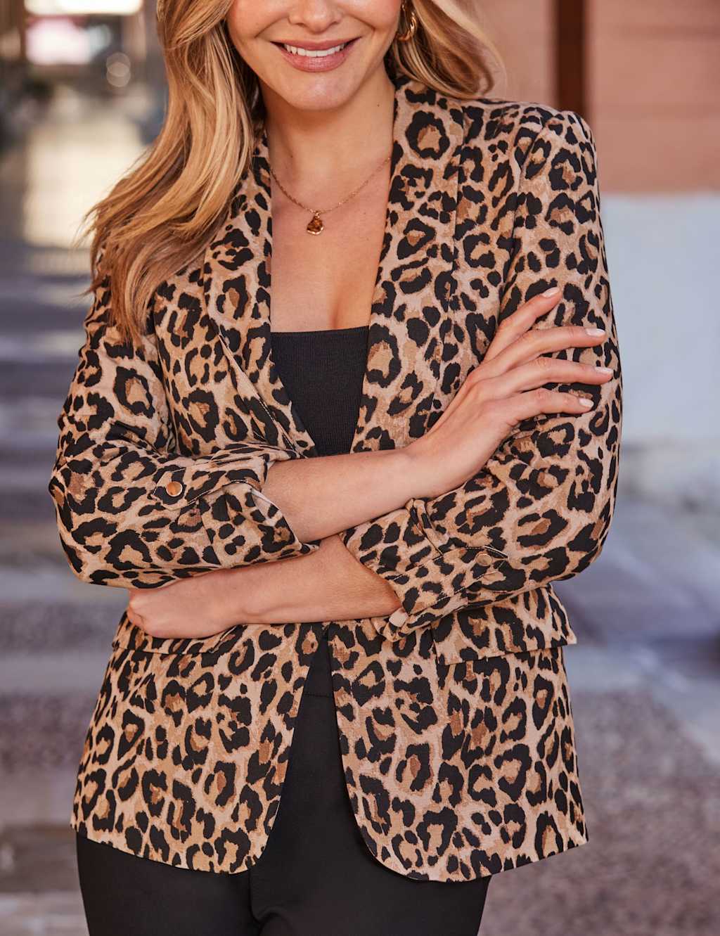 Linen Rich Leopard Print Blazer 6 of 6