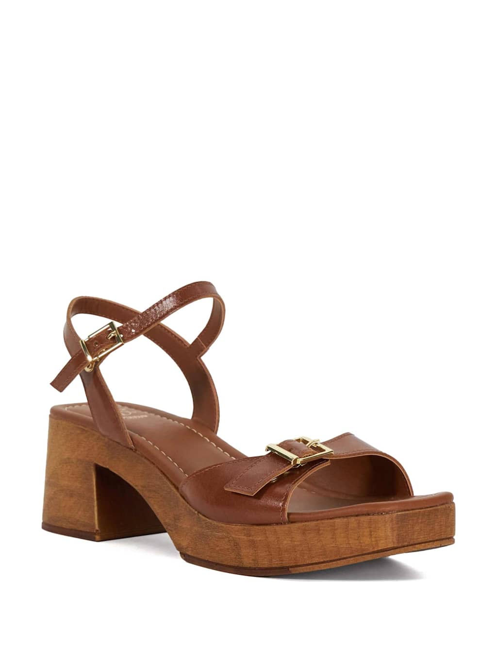 Leather Ankle Strap Block Heel Platform Sandals 3 of 5