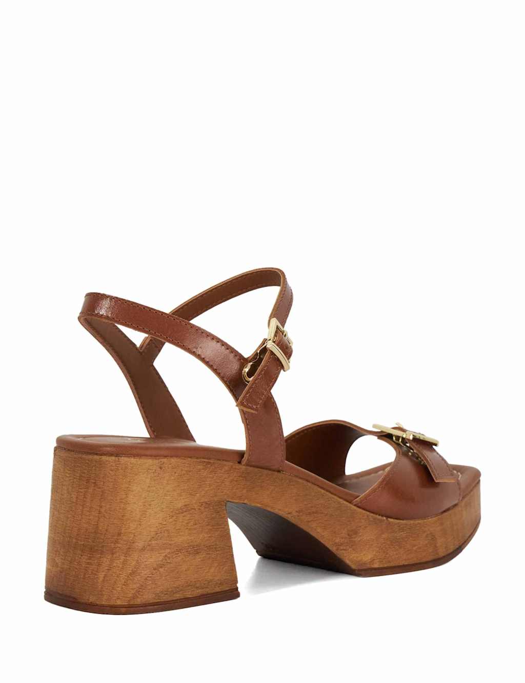Leather Ankle Strap Block Heel Platform Sandals 4 of 5