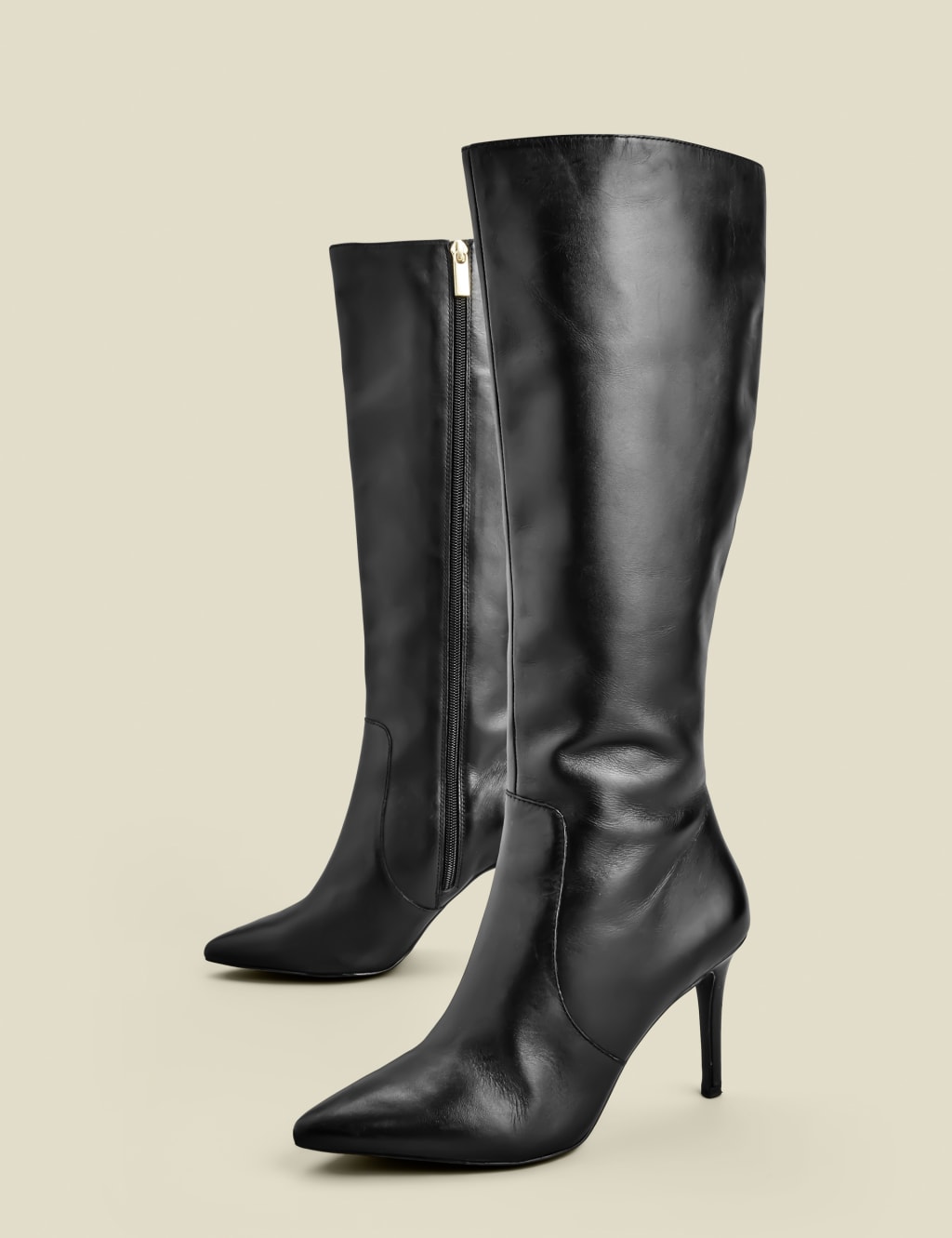 Leather Stiletto Heel Knee High Boots 3 of 5