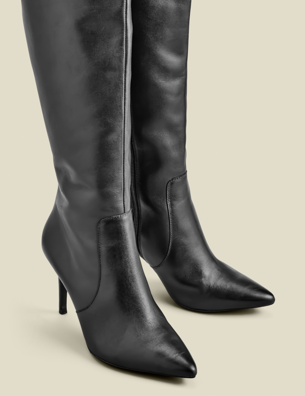 Leather Stiletto Heel Knee High Boots 5 of 5