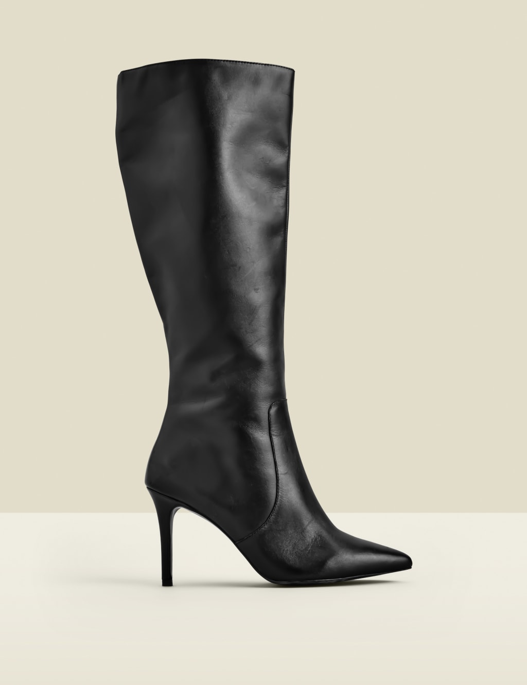 Leather Stiletto Heel Knee High Boots 2 of 5