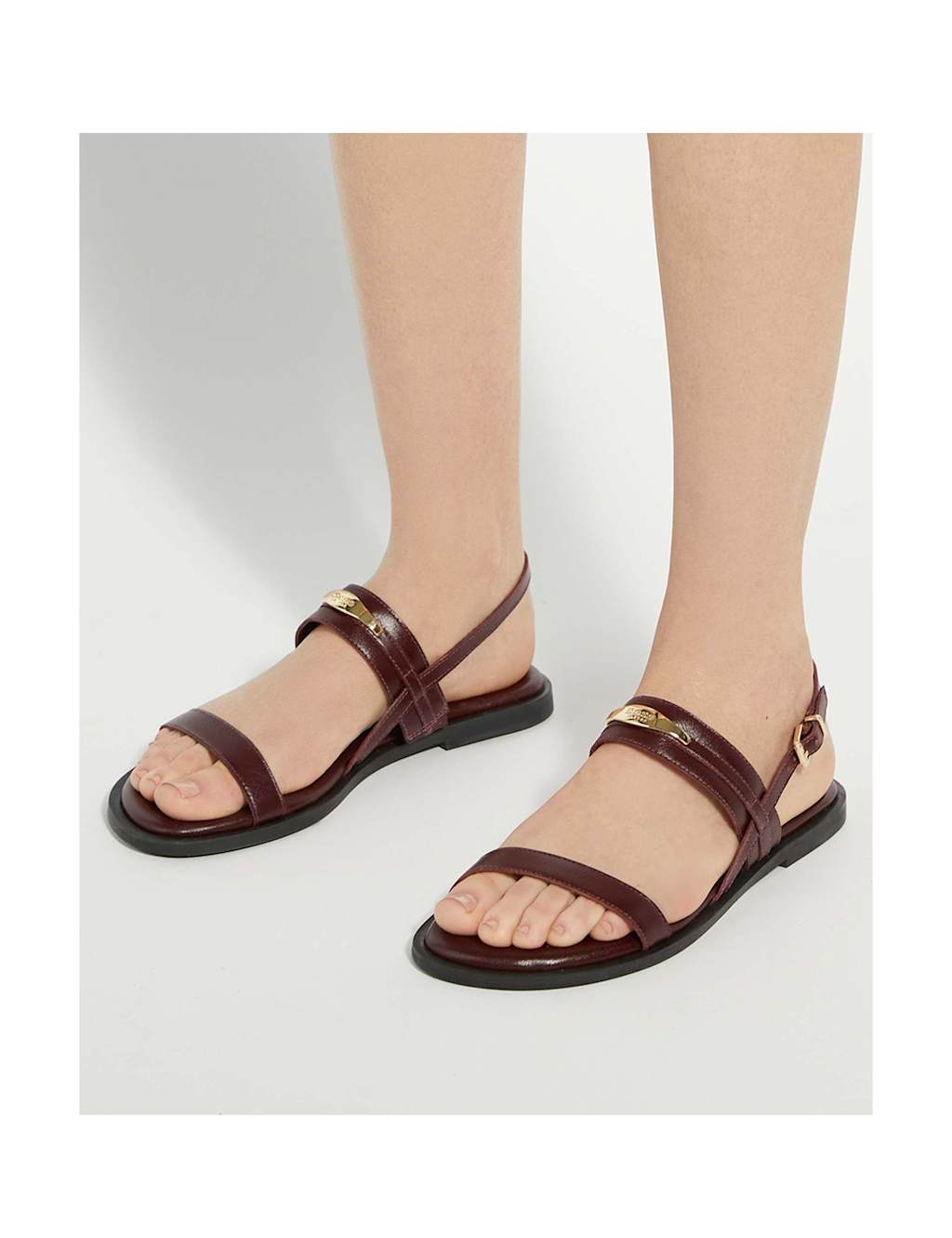 Leather Branded Strappy Flat Sandals 2 of 6