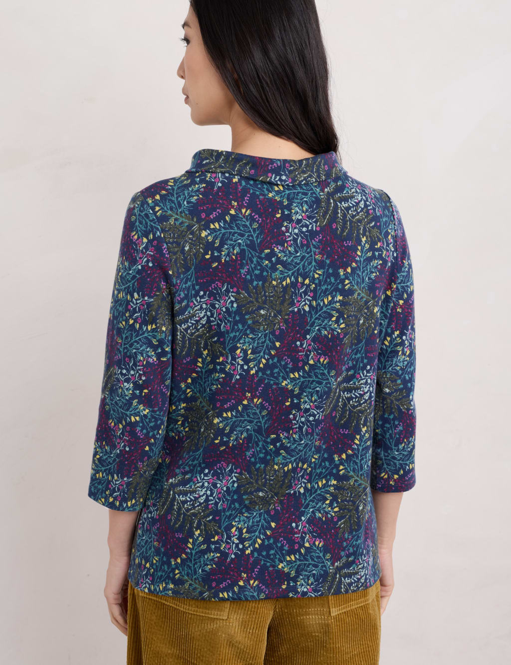 Cotton Rich Printed Collared Fitted Top 4 of 4