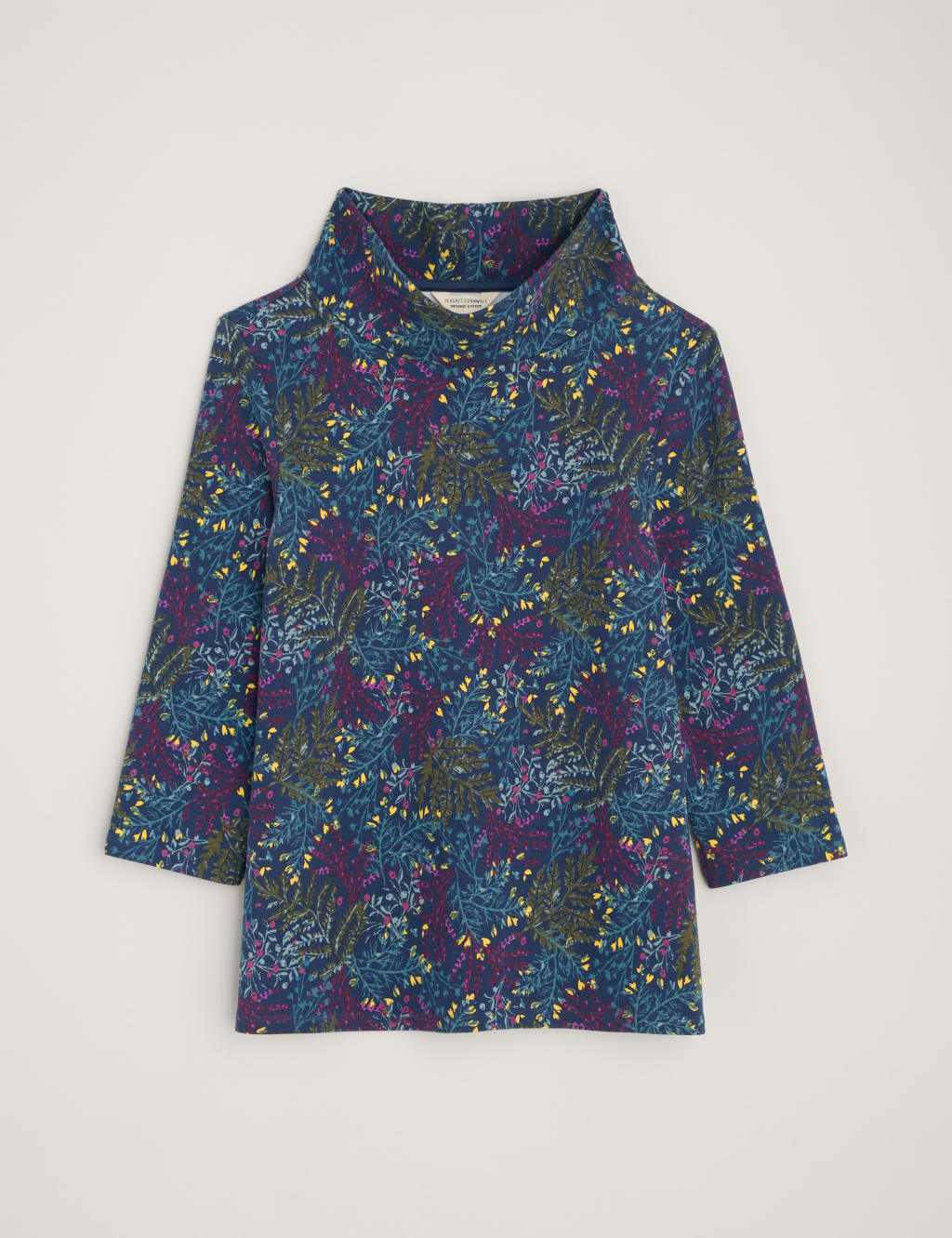 Cotton Rich Printed Collared Fitted Top 2 of 4