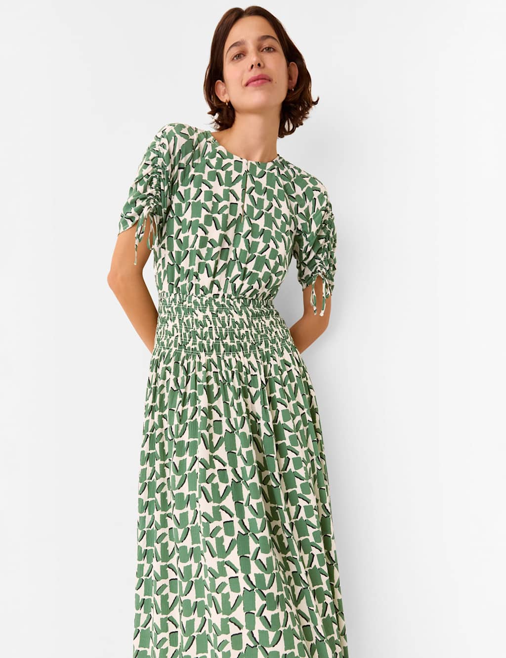 Printed Midi Waisted Dress 3 of 4