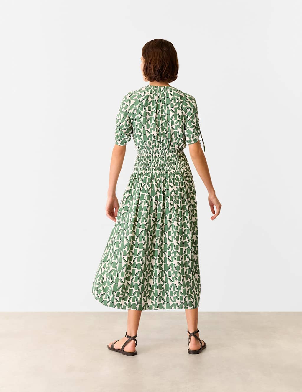 Printed Midi Waisted Dress 4 of 4