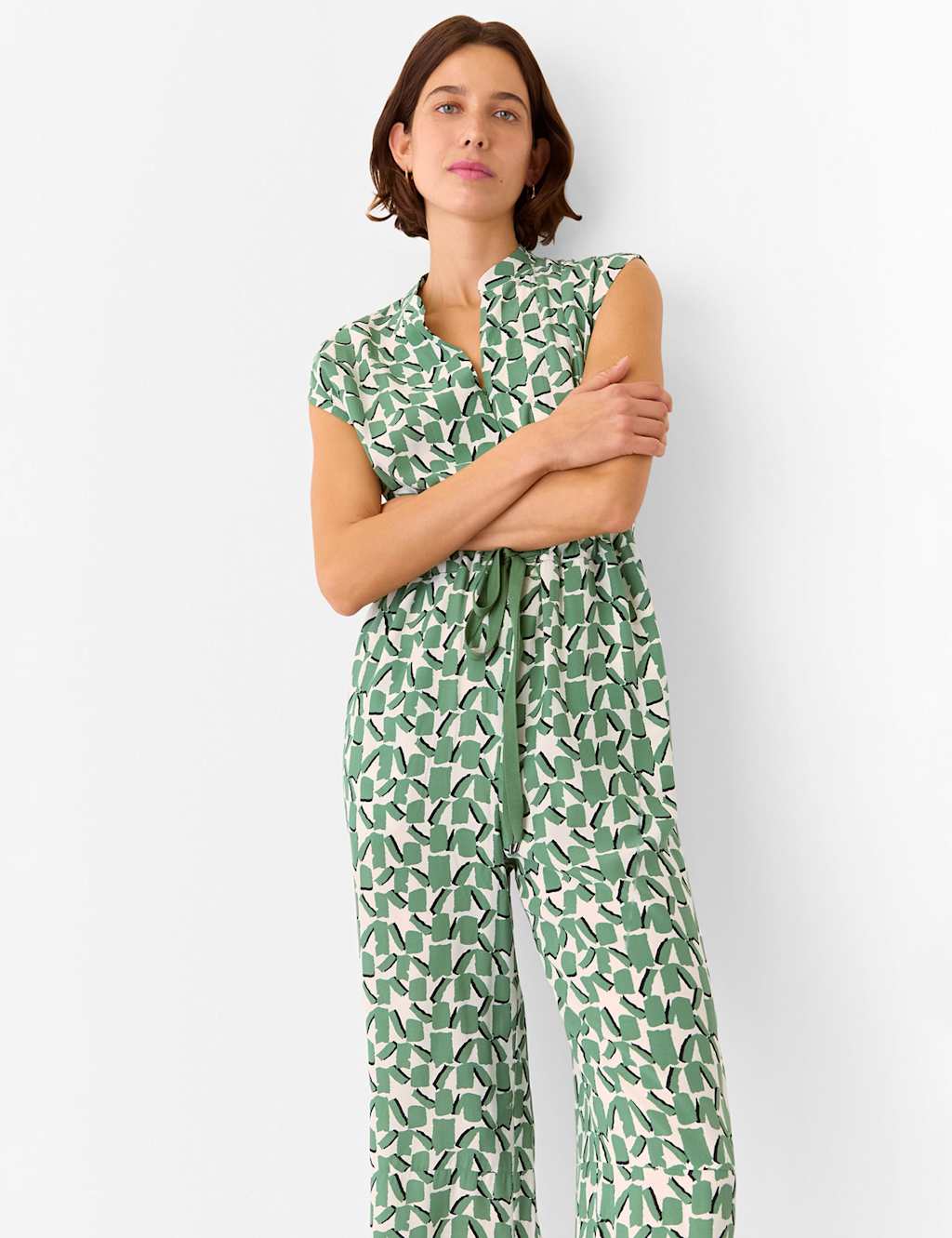 Printed Drawstring Sleeveless Jumpsuit 4 of 4