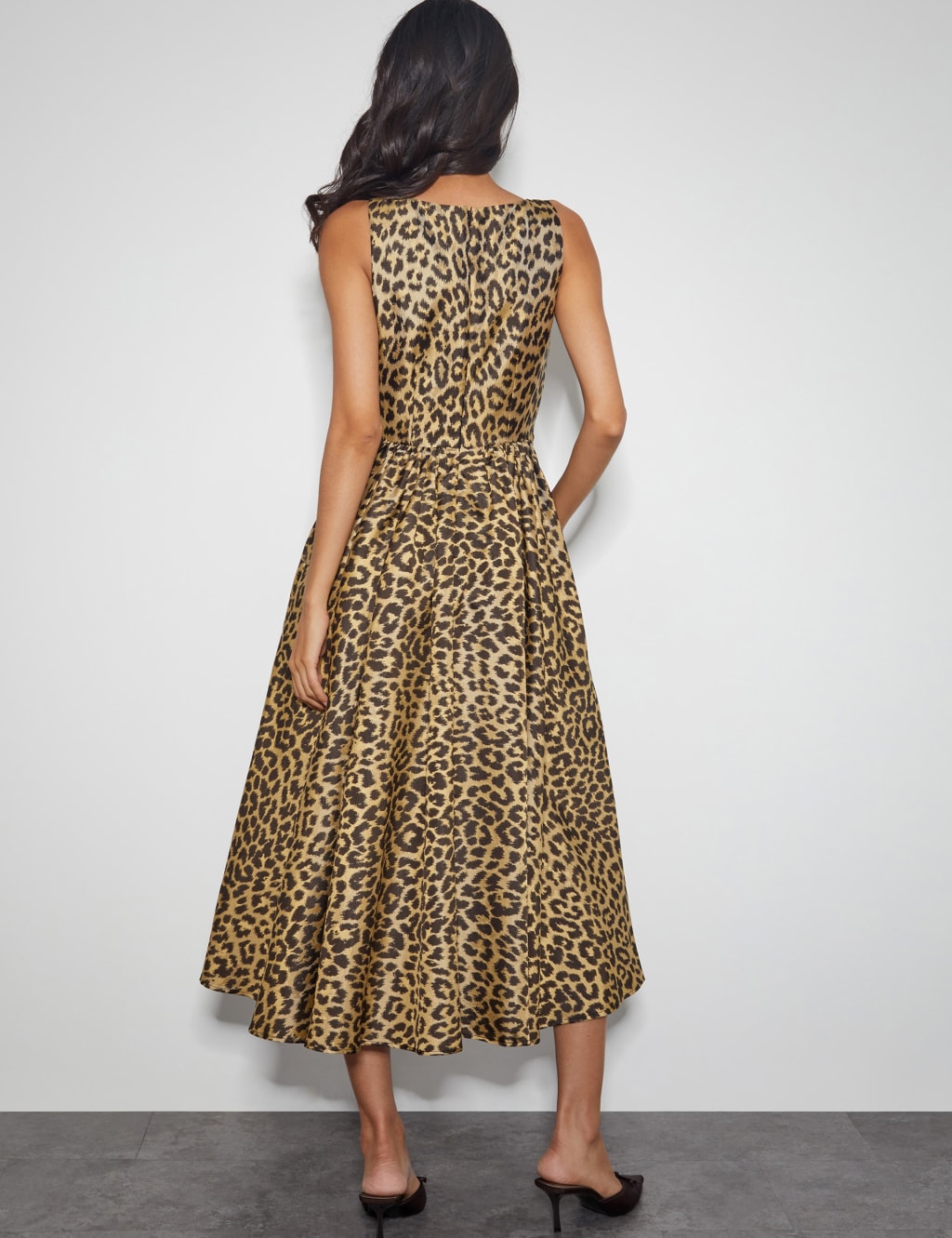 Animal Print Midi Waisted Dress 5 of 5