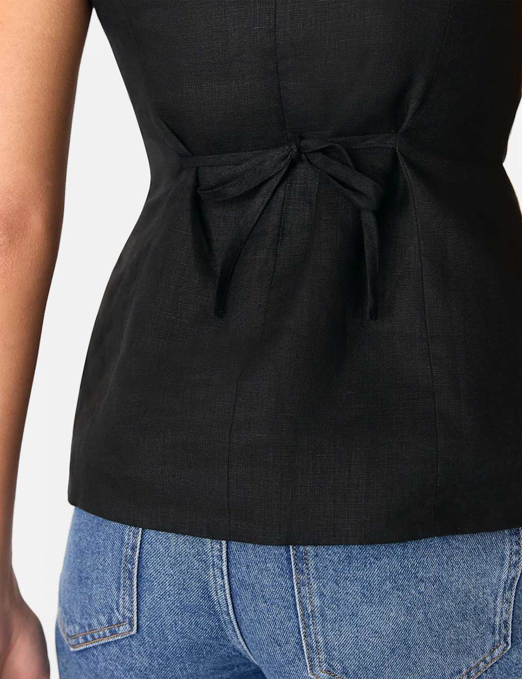 Pure Linen Slim Single Breasted Waistcoat 4 of 4