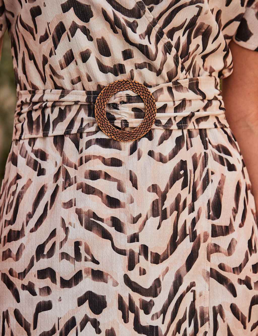 Jersey Animal Print V-Neck Mini Wrap Dress 6 of 6