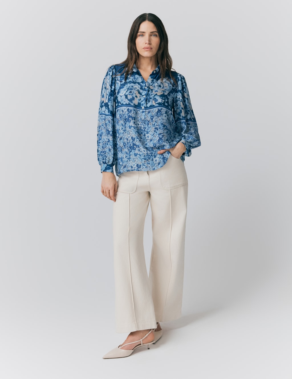 Collared Floral Button Detail Blouse 2 of 5