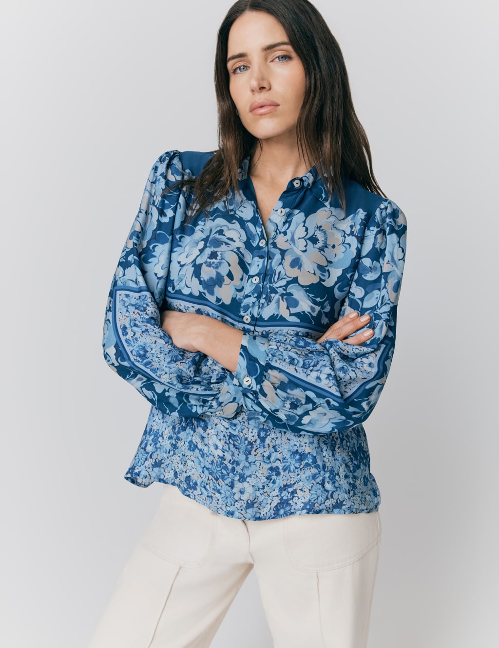 Collared Floral Button Detail Blouse 5 of 5