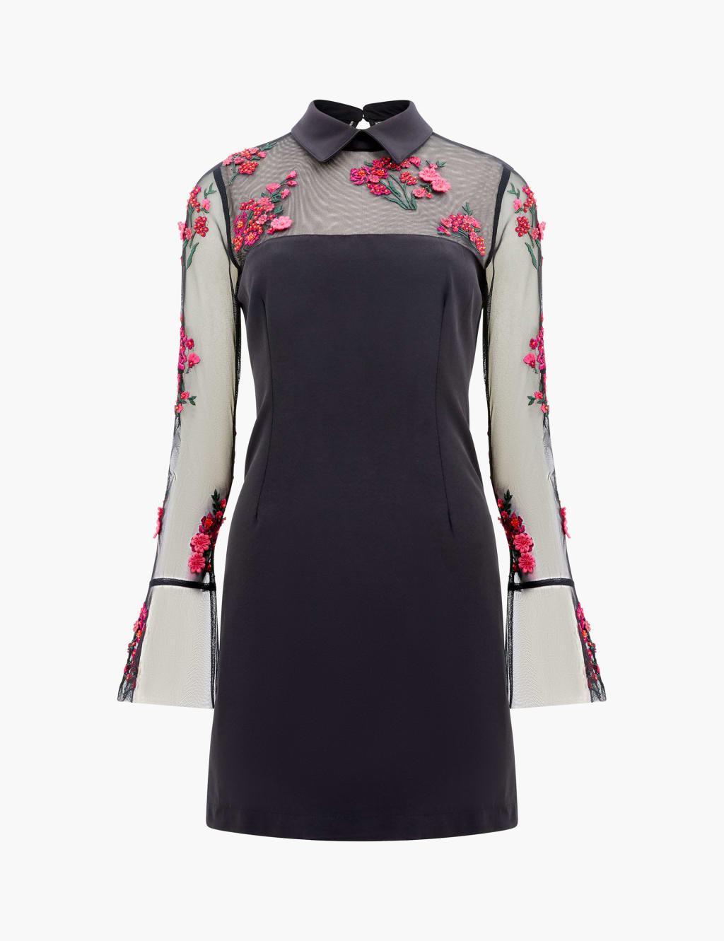 Crepe Floral Mini Bodycon Dress 2 of 3