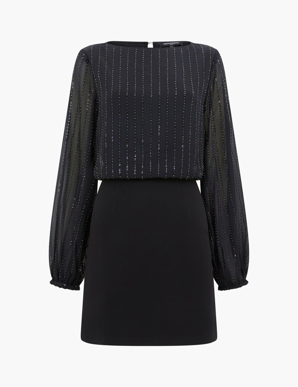 Sequin Slash Neck Mini Waisted Dress 2 of 3