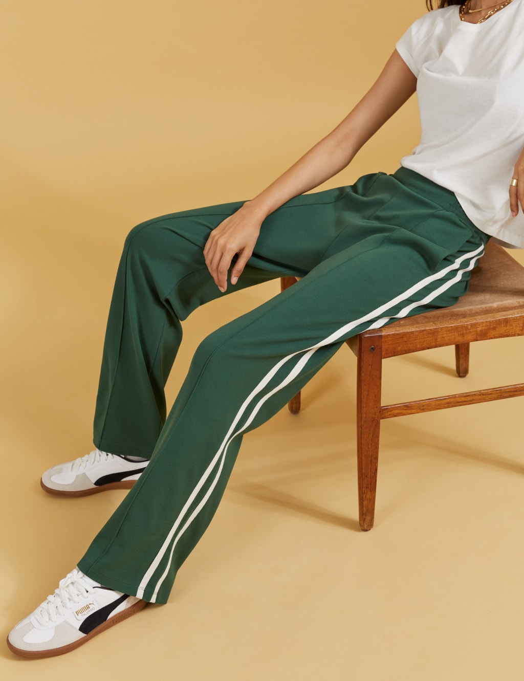 Side Stripe Wide Leg Trousers