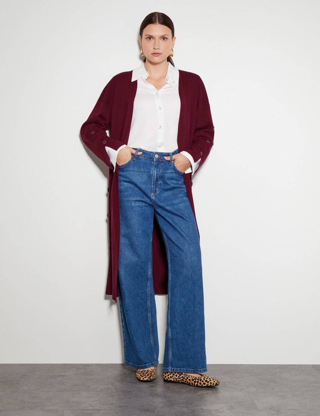 Bo Button Detail Longline Cardigan 1 of 4