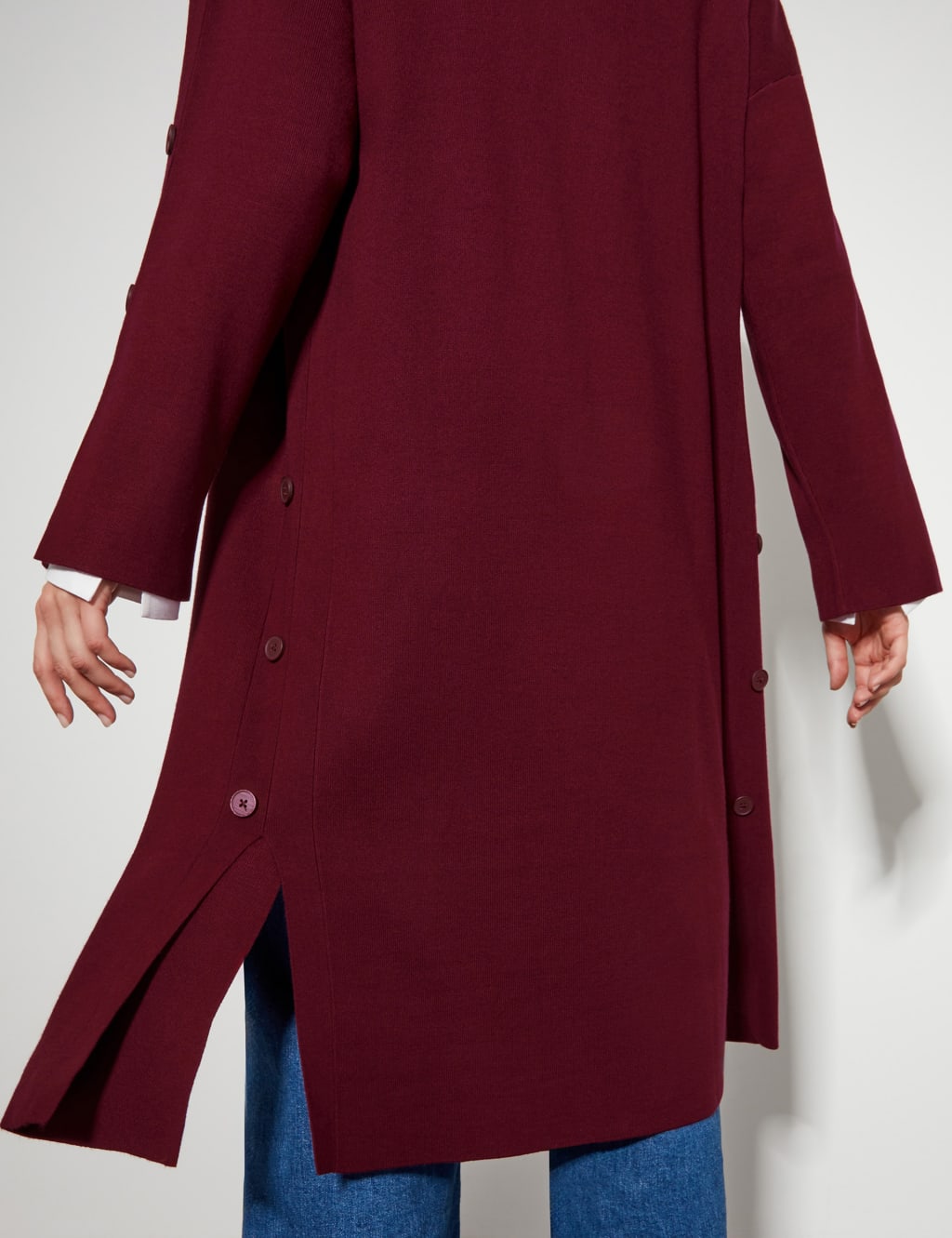Bo Button Detail Longline Cardigan 4 of 4