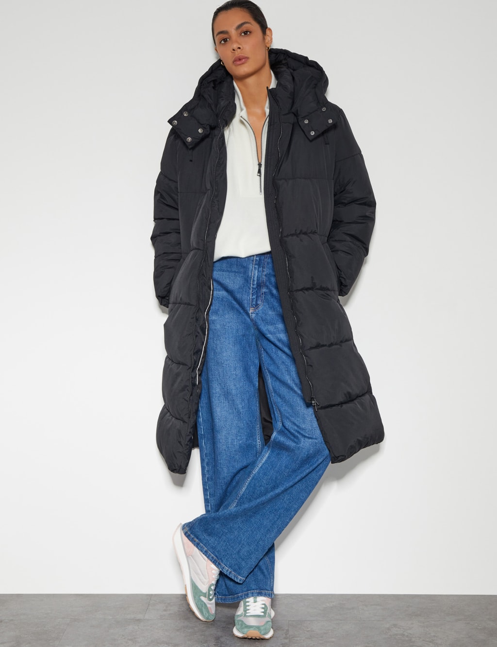 Hooded Longline Puffer Coat Monsoon M S