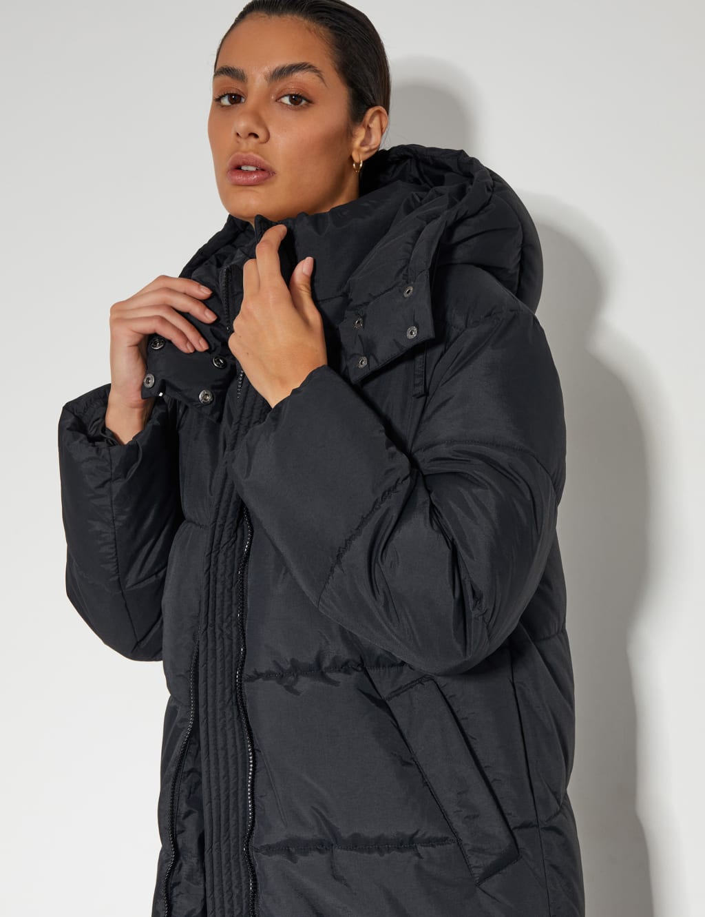 Hooded Longline Puffer Coat Monsoon M S