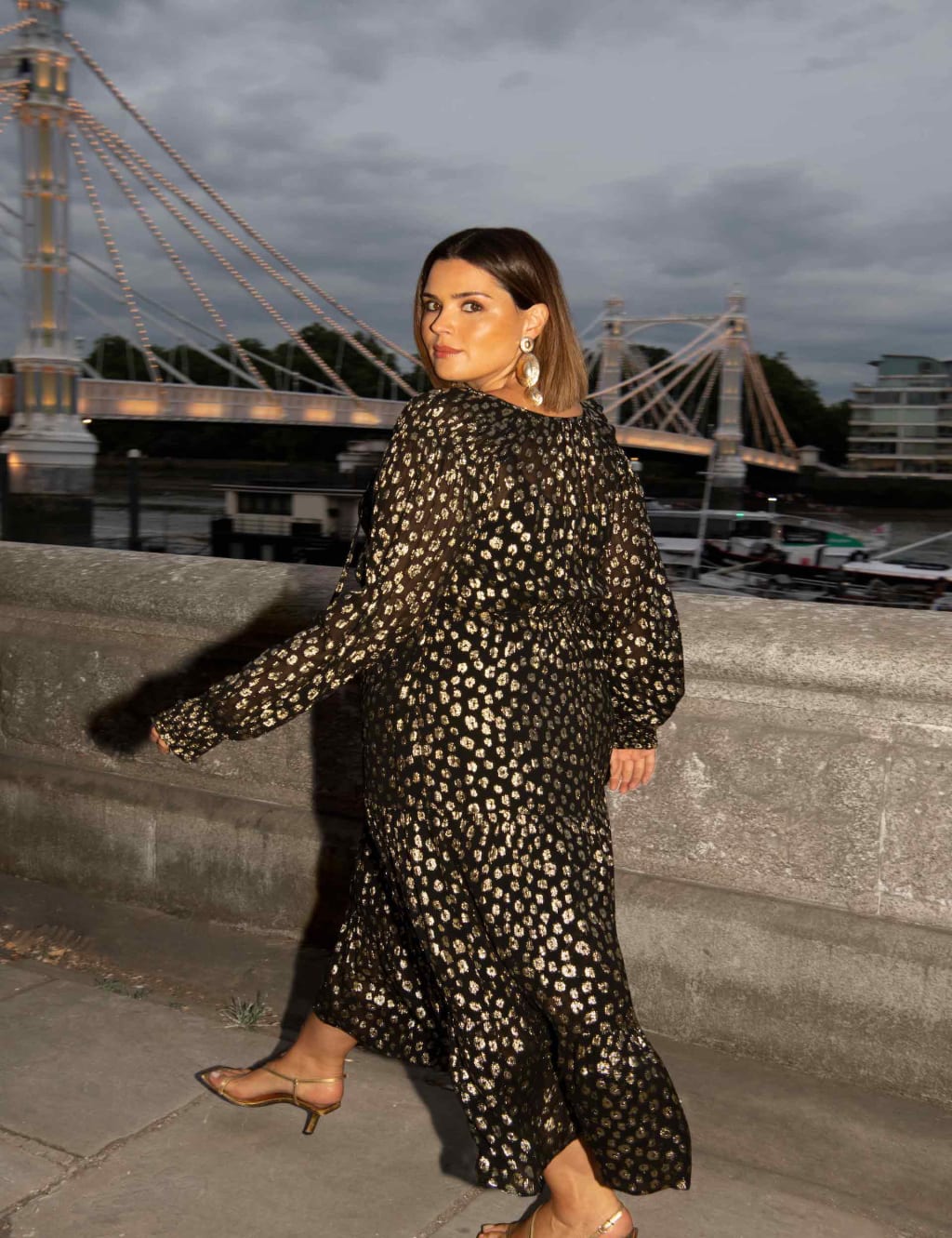 Metallic leopard print dress 2025