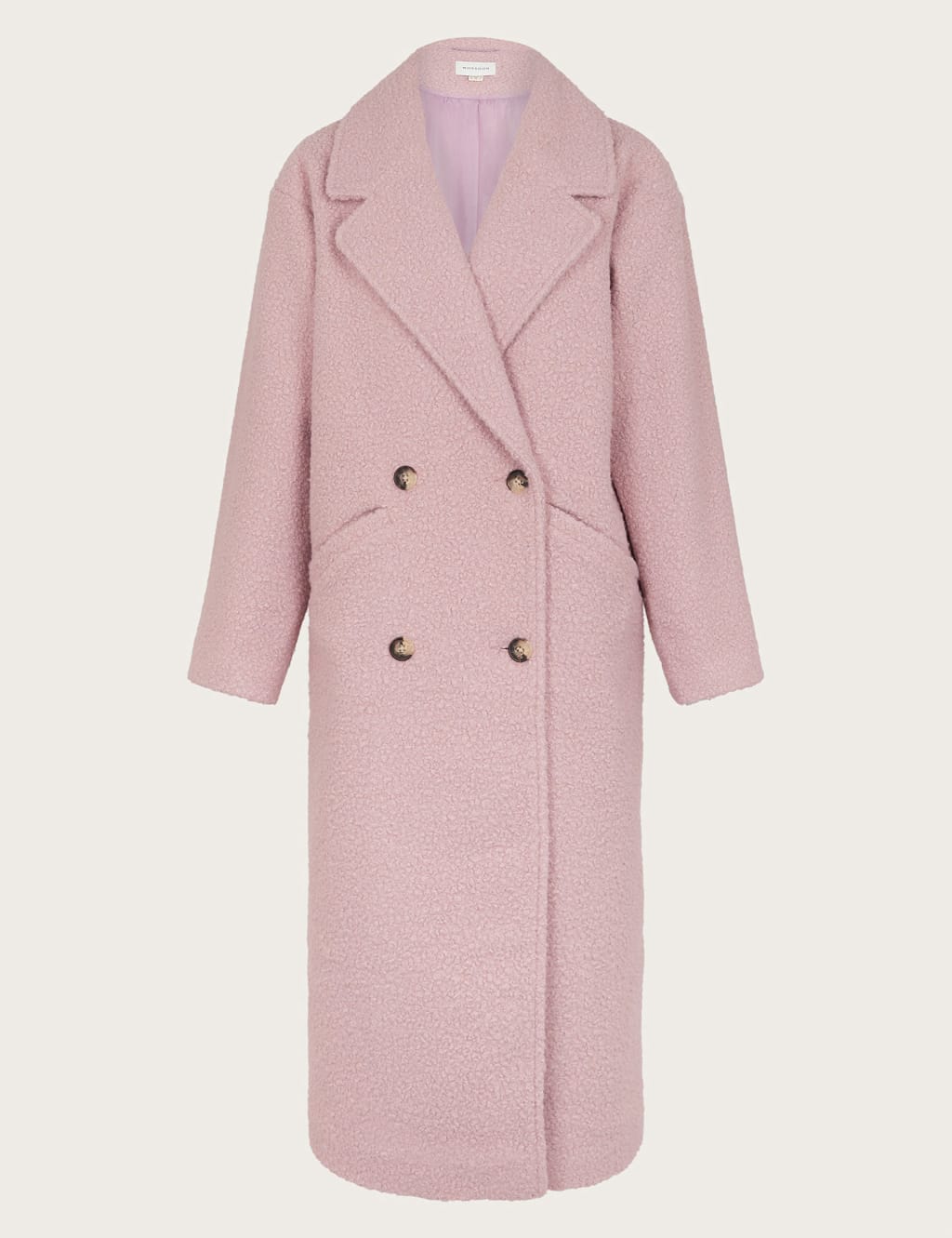 Bouclé Double Breasted Longline Peacoat 2 of 5