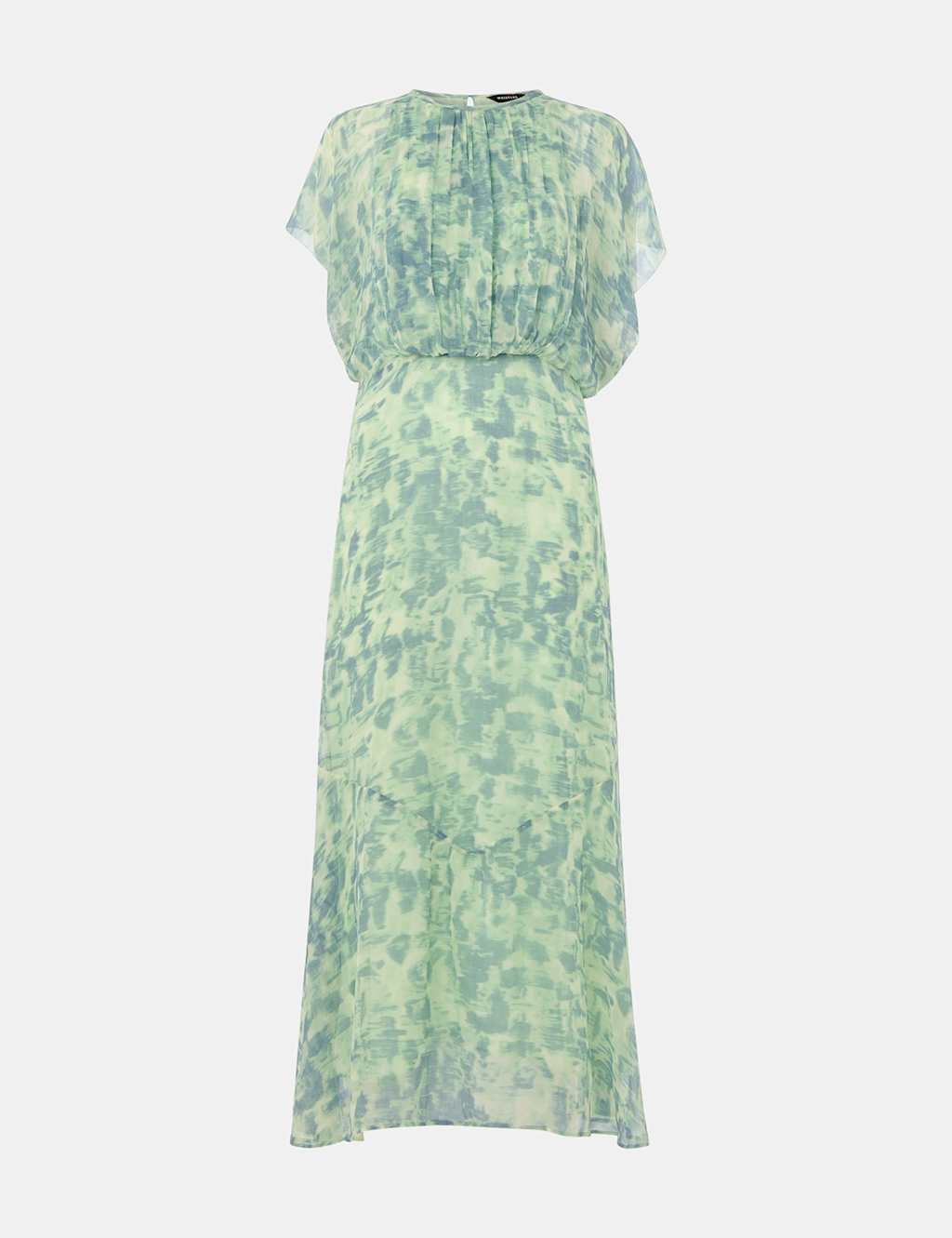 Printed Round Neck Midi Waisted Dress 2 of 4