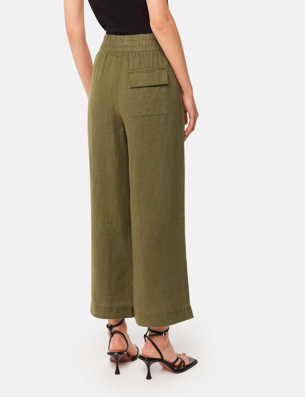 Pure Linen Flap Pocket Ankle Grazer Trousers 4 of 4