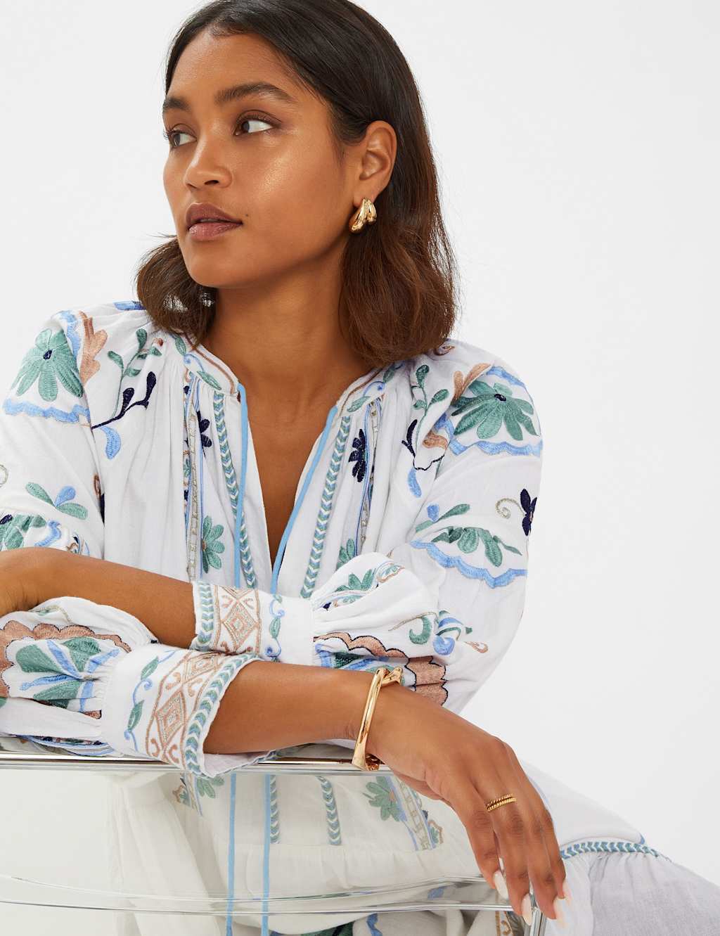 Pure Cotton Embroidered Maxi Beach Dress 3 of 3