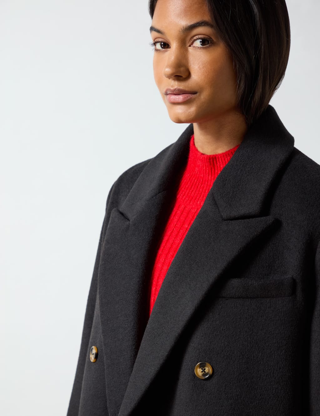 Double breasted overcoat women's top