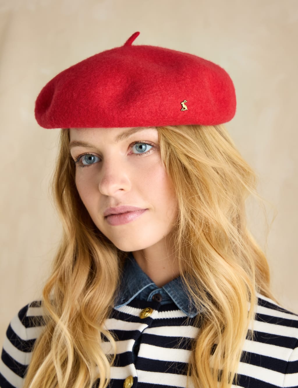 Pure Wool Knitted Beret Hat 1 of 5