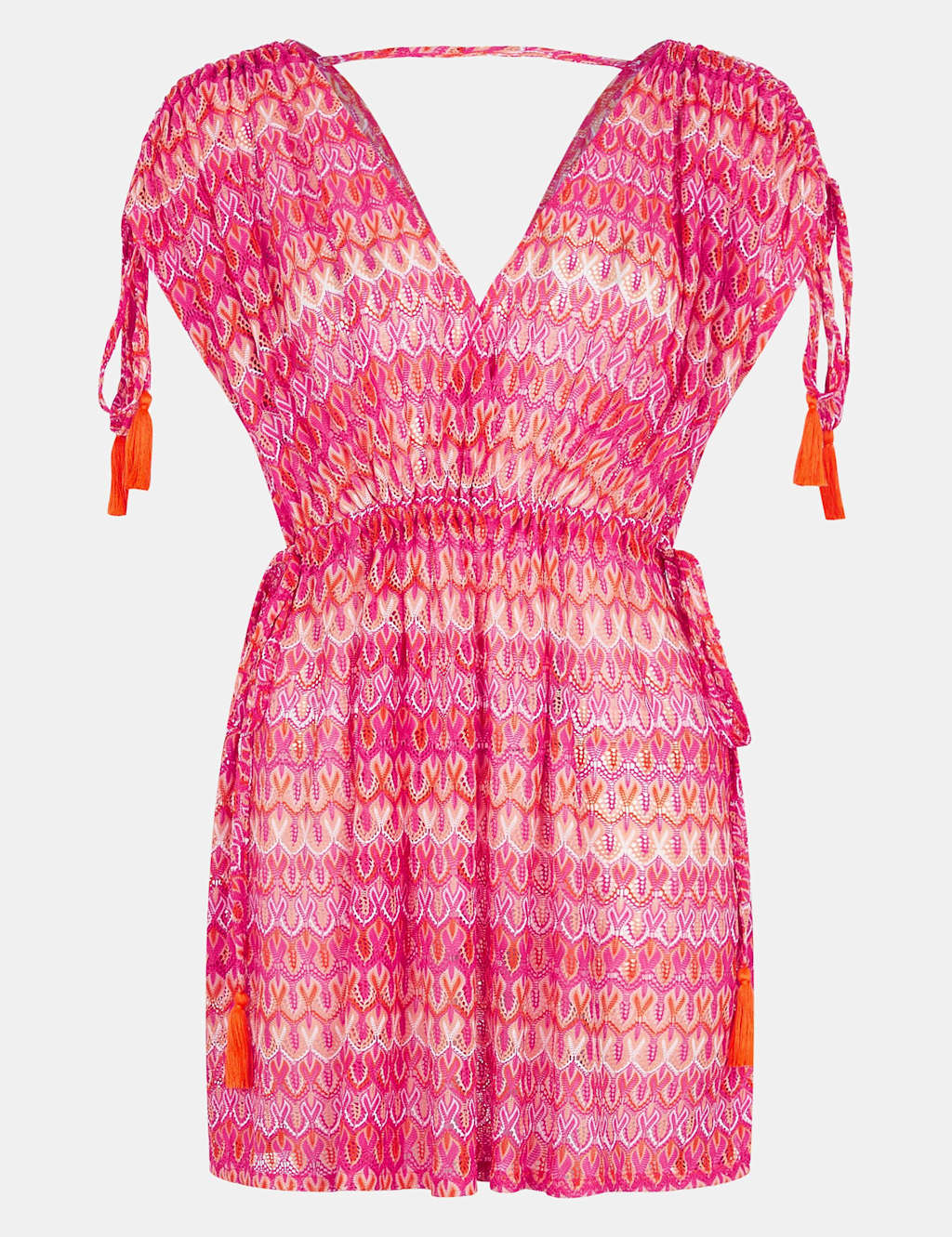 Printed Crochet V-Neck Mini Kaftan 2 of 4