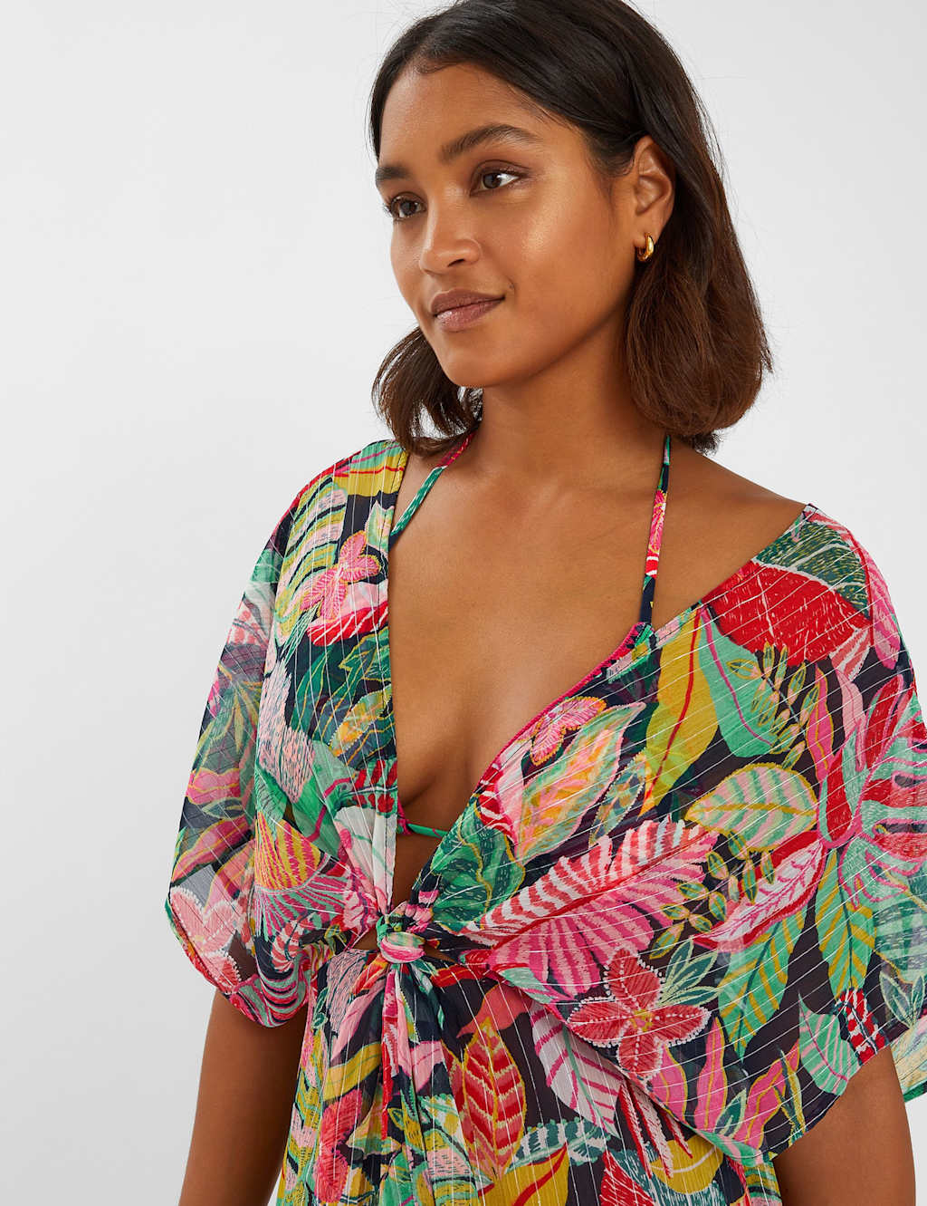 Sheer Tropical Print Kaftan 4 of 4
