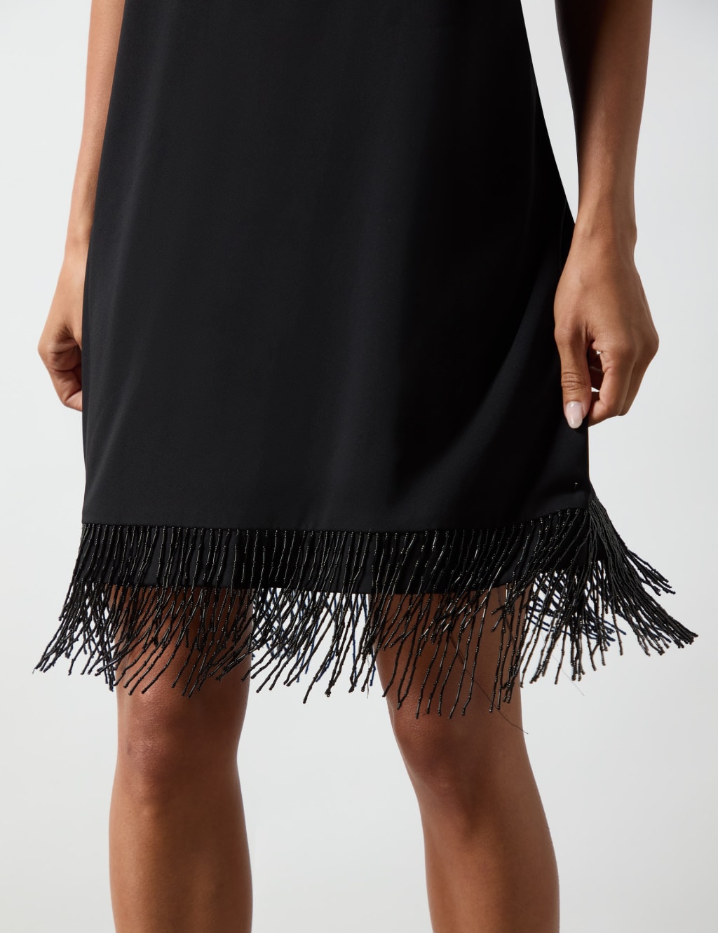 Beaded Halter Neck Mini Shift Dress