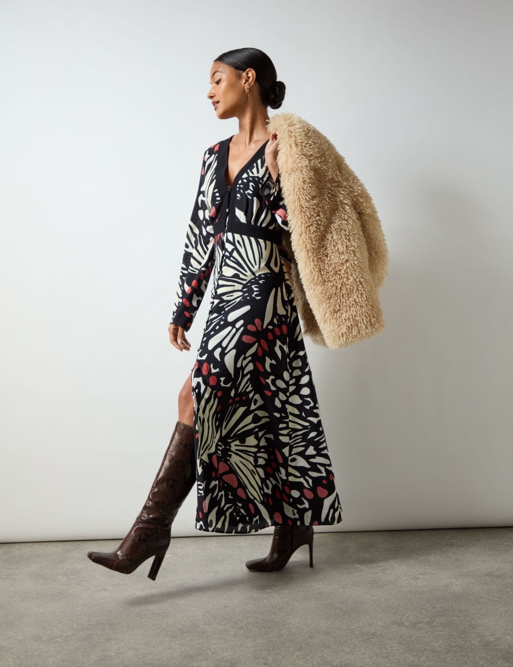 Button front midi tea dress cheap