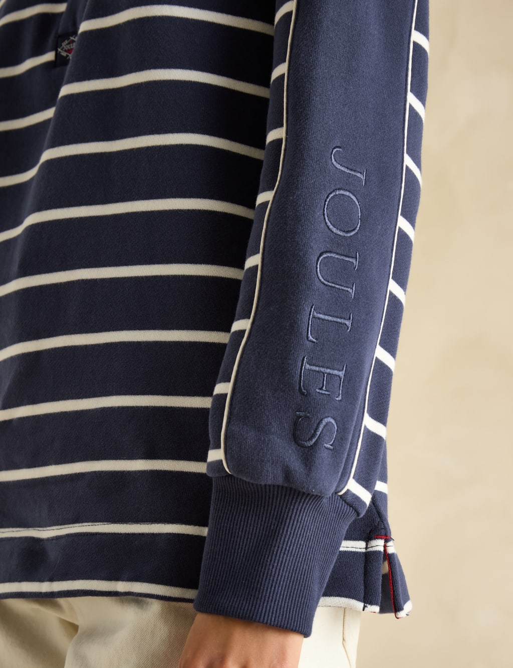 Pure Cotton Striped Funnel Neck Sweatshirt 7 of 7