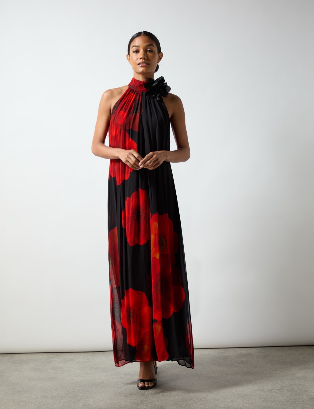 Floral high neck maxi dress new arrivals