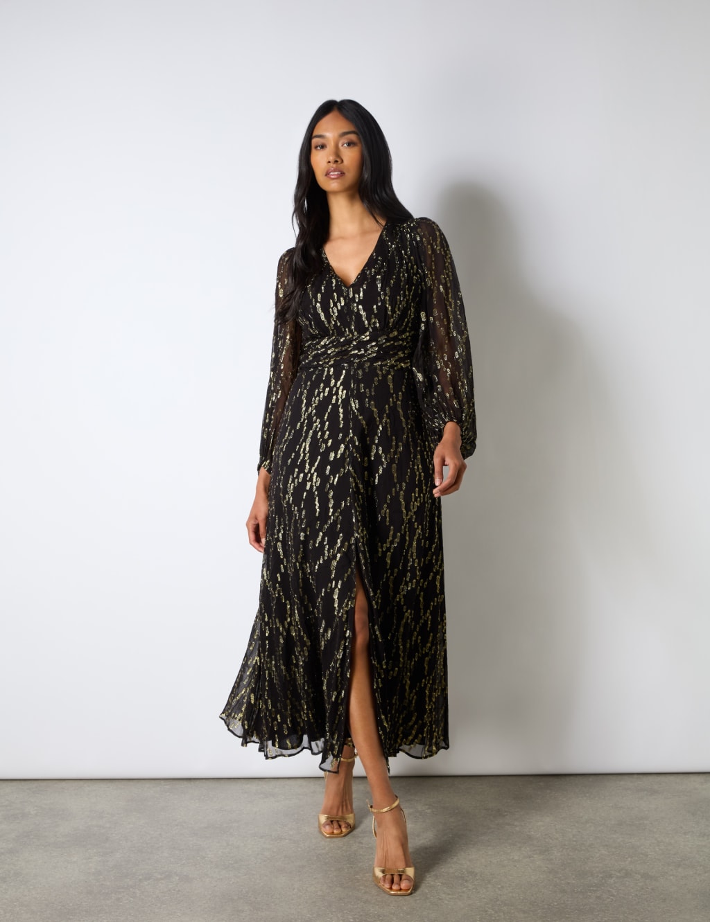 Sparkly V-Neck Midaxi Waisted Dress | RO&ZO | M&S