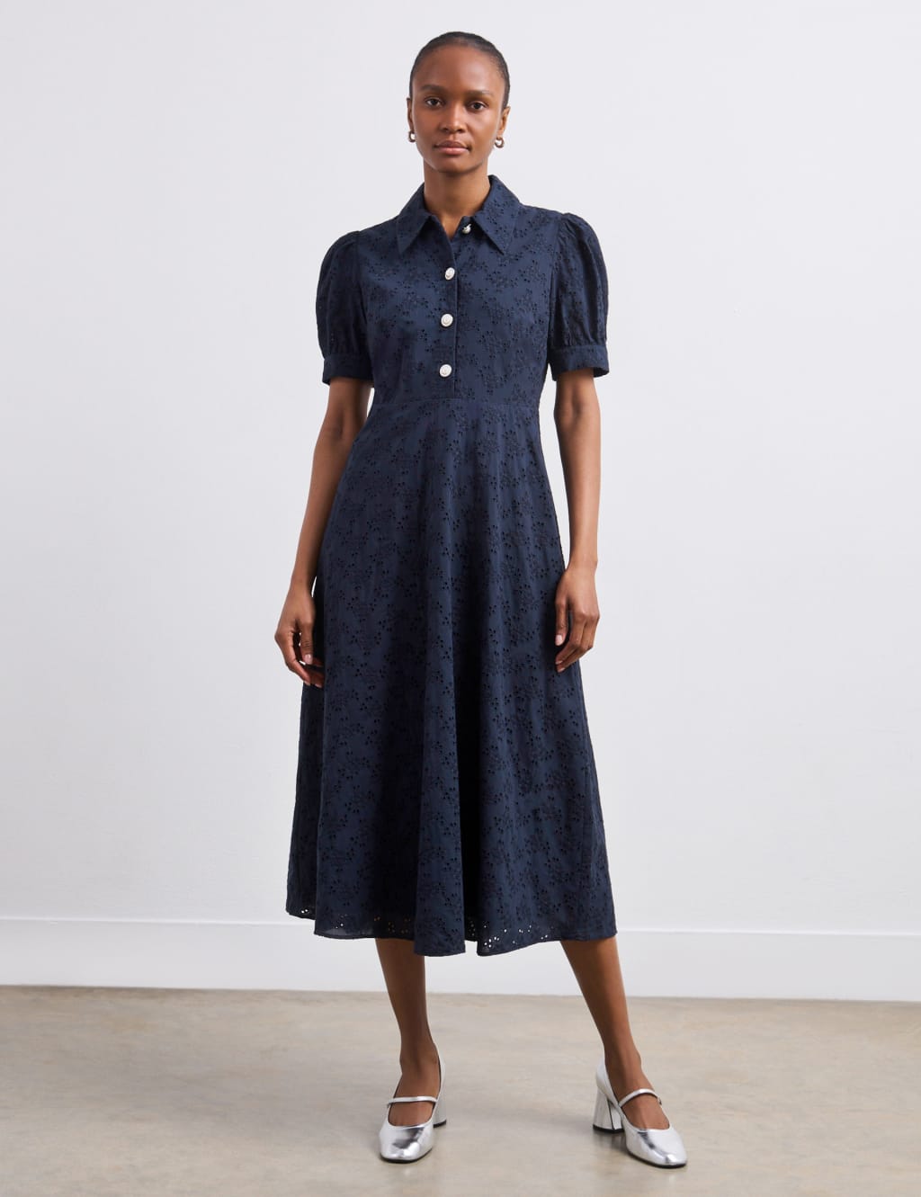 M&s navy midi dress clearance