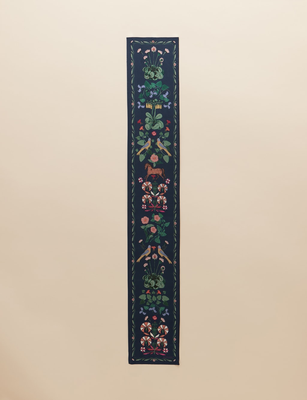 Pure Silk Floral Skinny Scarf 6 of 6
