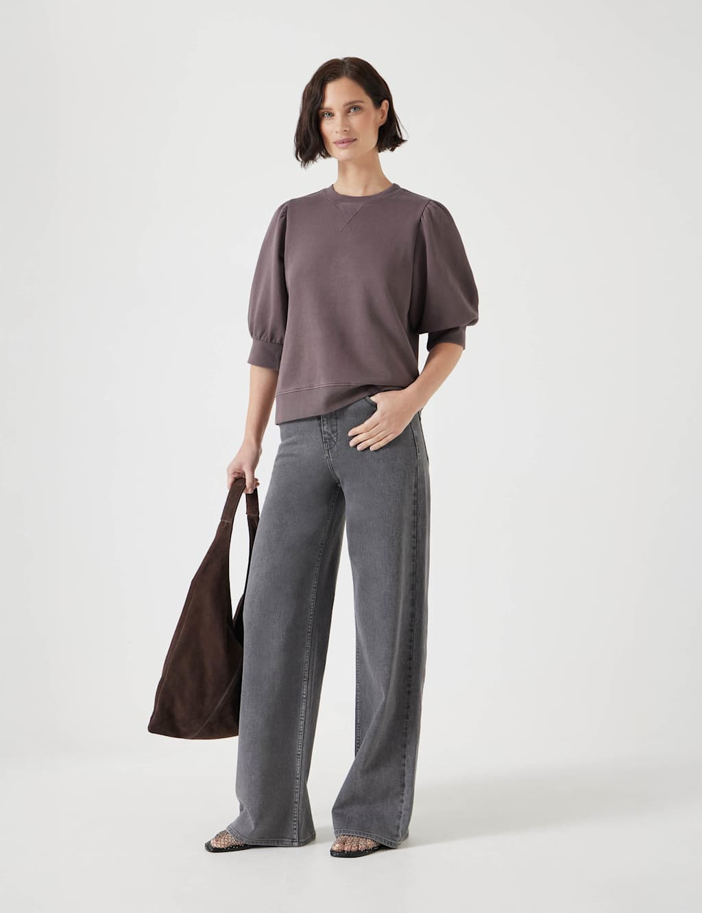 Pure Cotton Puff Sleeve Sweatshirt 3 of 4
