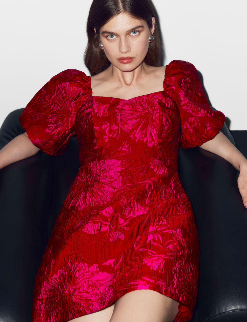 Jacquard Sweetheart Neckline Mini Dress RO ZO M S