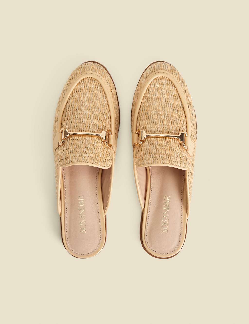 Raffia Bar Slip On Flat Mule Loafers 2 of 6