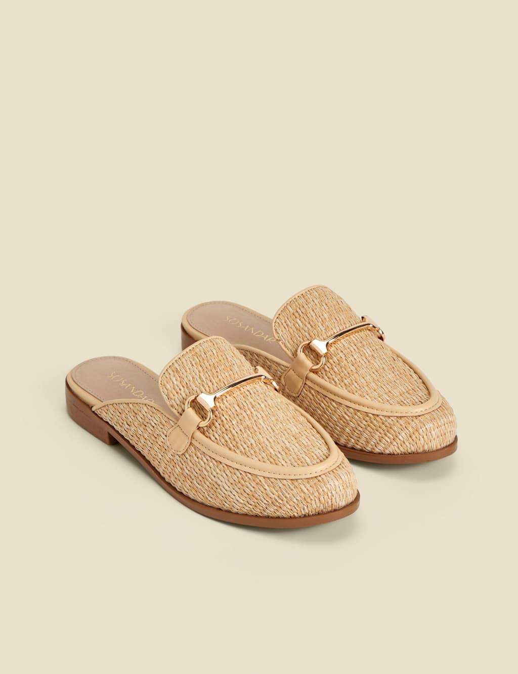 Raffia Bar Slip On Flat Mule Loafers 5 of 6
