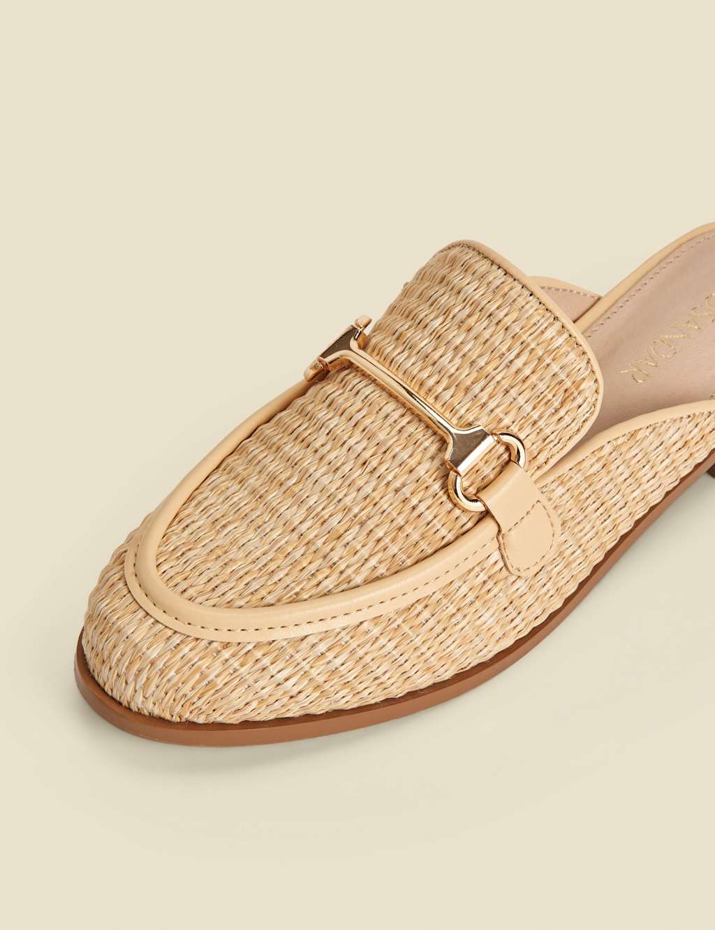 Raffia Bar Slip On Flat Mule Loafers 6 of 6