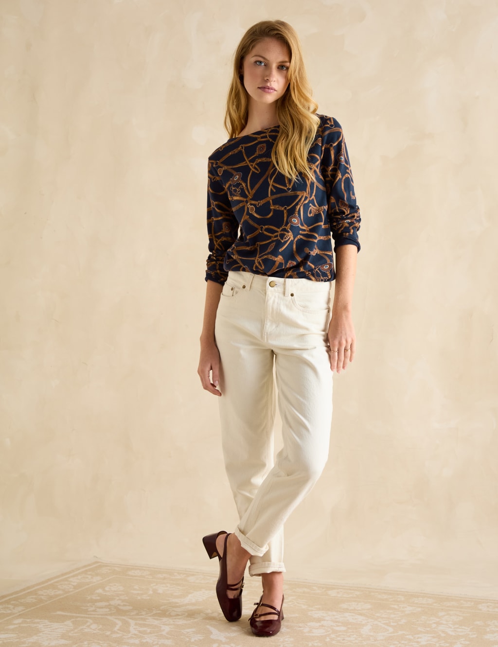 Printed Slash Neck Top 3 of 6